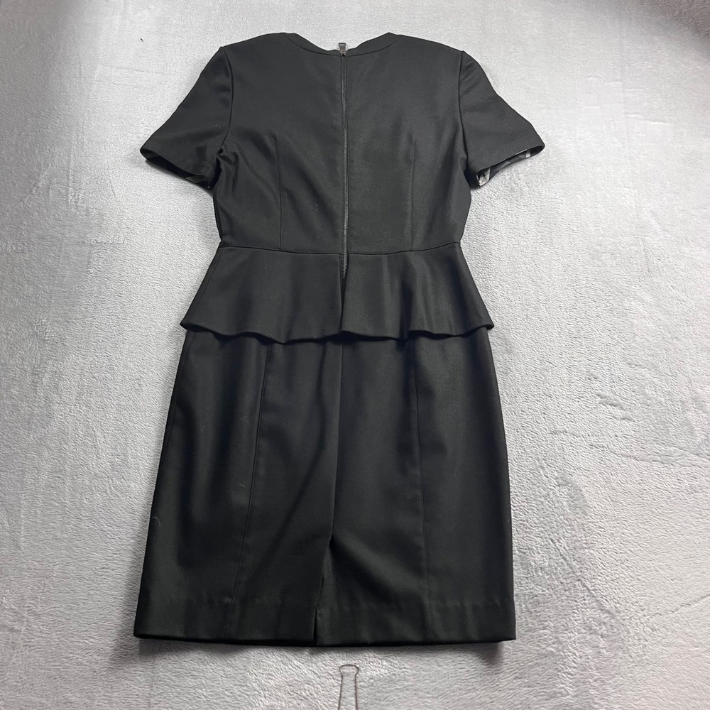 Burberry London Black Peplum Short Sleeve Button Front Dress Size 4 Italy - Picture 7 of 9